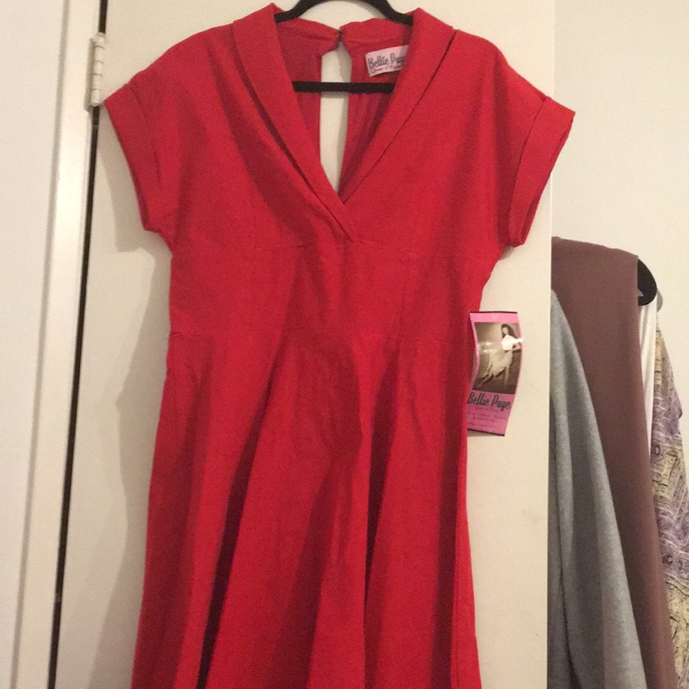 Bettie Page Red Watercooler Dress, 1X